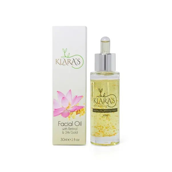 Klára Retinolos Arcolaj 24 Karátos Aranypelyhekkell 30 ml
